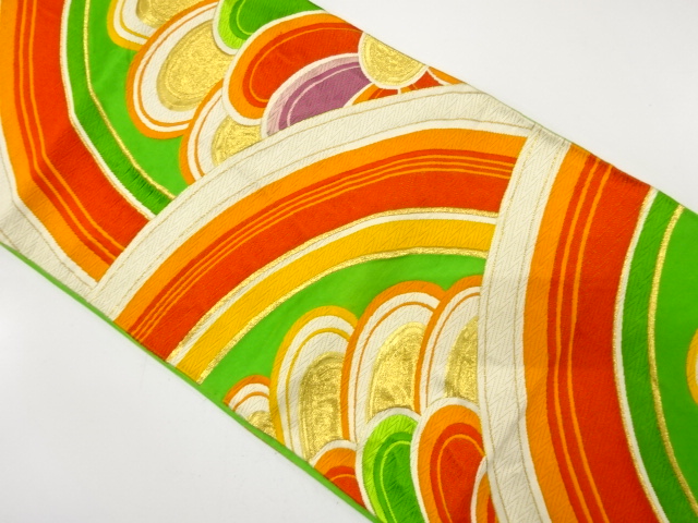 JAPANESE KIMONO / ANTIQUE FUKURO OBI / SILK / WOVEN SEIGAIHA